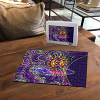 Waimanalo Hawaii Sun Rabbit Puzzle Psychedelic Trippy Neon Swirl Graphic