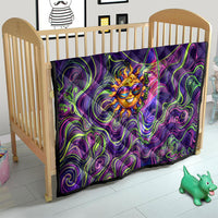 Waimanalo Hawaii Sun Rabbit Quilt Psychedelic Trippy Neon Swirl Graphic