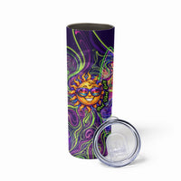 Waimanalo Hawaii Sun Rabbit Skinny Tumbler Psychedelic Trippy Neon Swirl Graphic