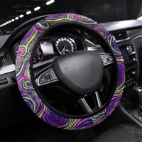 Waimanalo Hawaii Sun Rabbit Steering Wheel Cover Psychedelic Trippy Neon Swirl Graphic