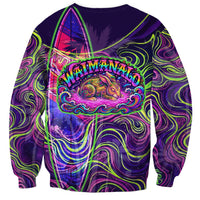 Waimanalo Hawaii Sun Rabbit Sweatshirt Psychedelic Trippy Neon Swirl Graphic