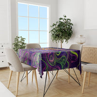 Waimanalo Hawaii Sun Rabbit Tablecloth Psychedelic Trippy Neon Swirl Graphic