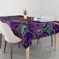 Waimanalo Hawaii Sun Rabbit Tablecloth Psychedelic Trippy Neon Swirl Graphic