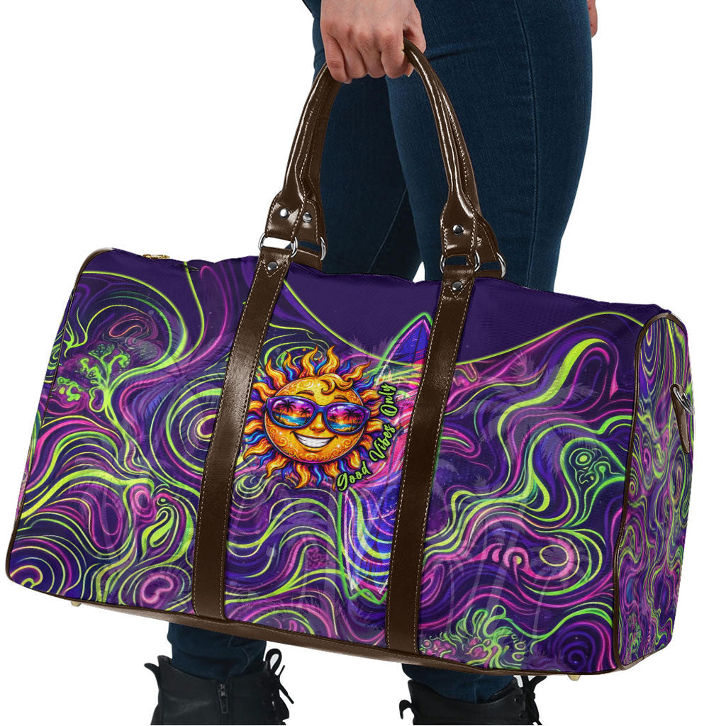 Waimanalo Hawaii Sun Rabbit Travel Bag Psychedelic Trippy Neon Swirl Graphic