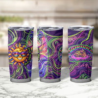 Waimanalo Hawaii Sun Rabbit Tumbler Cup Psychedelic Trippy Neon Swirl Graphic