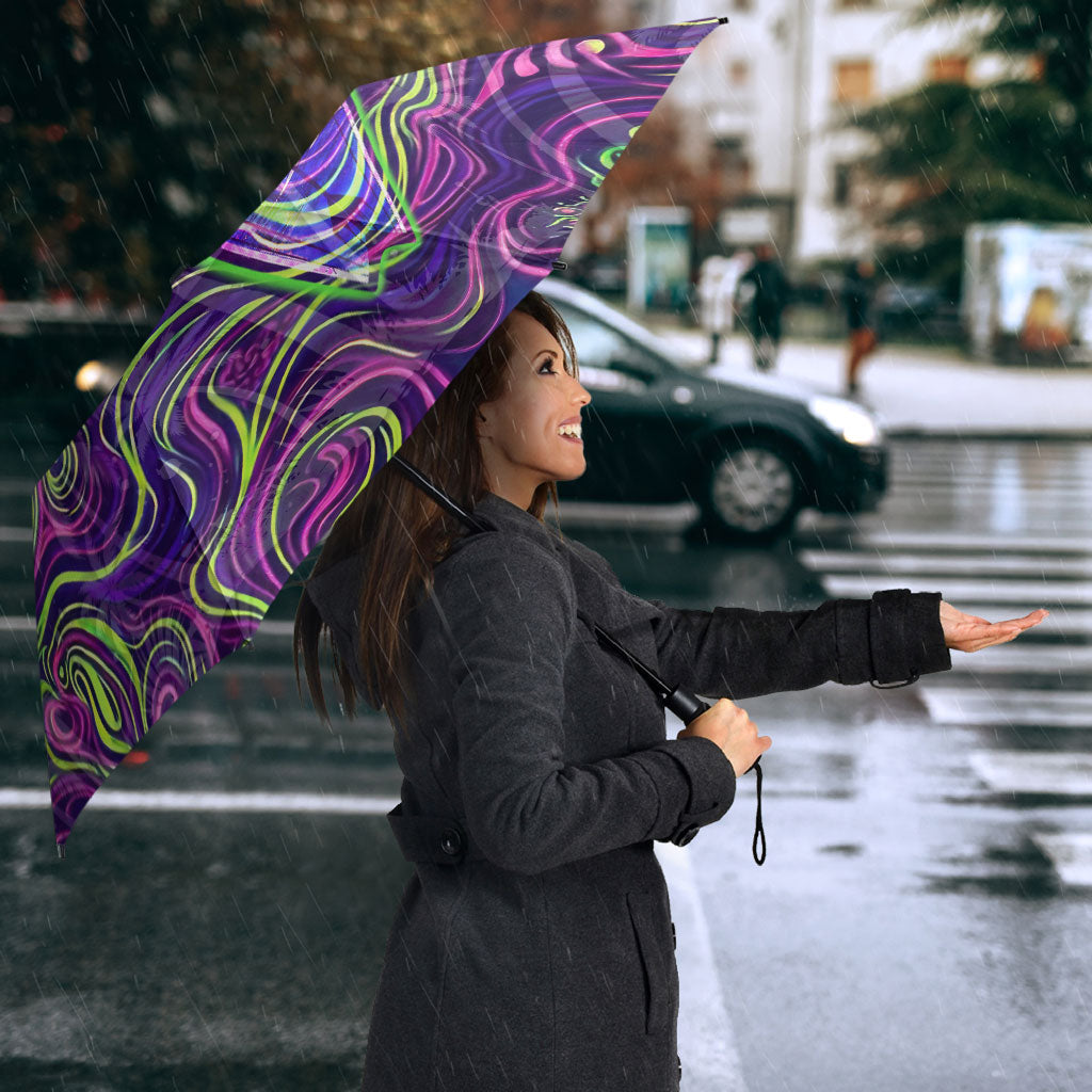 Waimanalo Hawaii Sun Rabbit Umbrella Psychedelic Trippy Neon Swirl Graphic