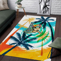 Hawaii Waimanalo Sea Turtle Area Rug Cute Tropical Beach Aloha Spirit Cartoon