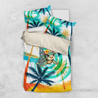 Hawaii Waimanalo Sea Turtle Bedding Set Cute Tropical Beach Aloha Spirit Cartoon
