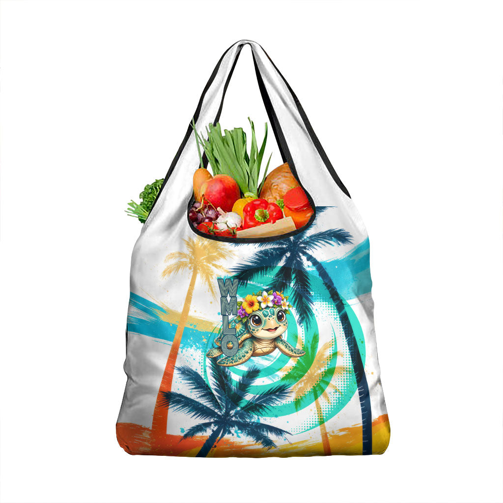Hawaii Waimanalo Sea Turtle Grocery Bag Cute Tropical Beach Aloha Spirit Cartoon