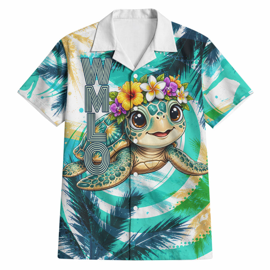 Hawaii Waimanalo Sea Turtle Hawaiian Shirt Cute Tropical Beach Aloha Spirit Cartoon