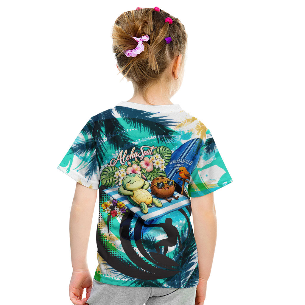 Hawaii Waimanalo Sea Turtle Kid T Shirt Cute Tropical Beach Aloha Spirit Cartoon
