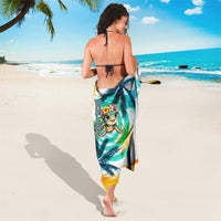Hawaii Waimanalo Sea Turtle Sarong Cute Tropical Beach Aloha Spirit Cartoon