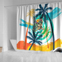 Hawaii Waimanalo Sea Turtle Shower Curtain Cute Tropical Beach Aloha Spirit Cartoon