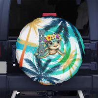 Hawaii Waimanalo Sea Turtle Spare Tire Cover Cute Tropical Beach Aloha Spirit Cartoon