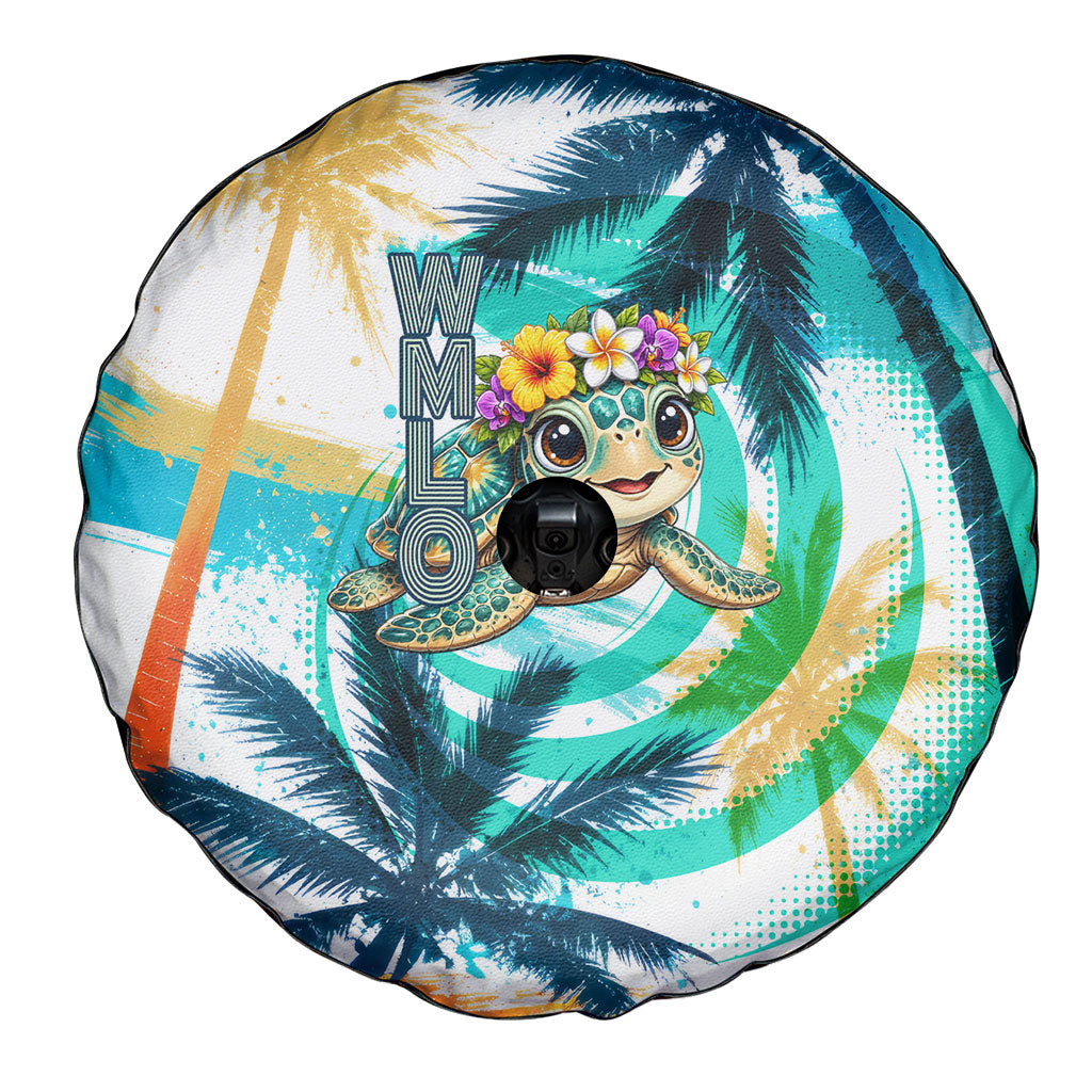 Hawaii Waimanalo Sea Turtle Spare Tire Cover Cute Tropical Beach Aloha Spirit Cartoon