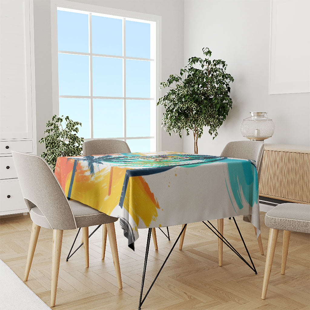 Hawaii Waimanalo Sea Turtle Tablecloth Cute Tropical Beach Aloha Spirit Cartoon