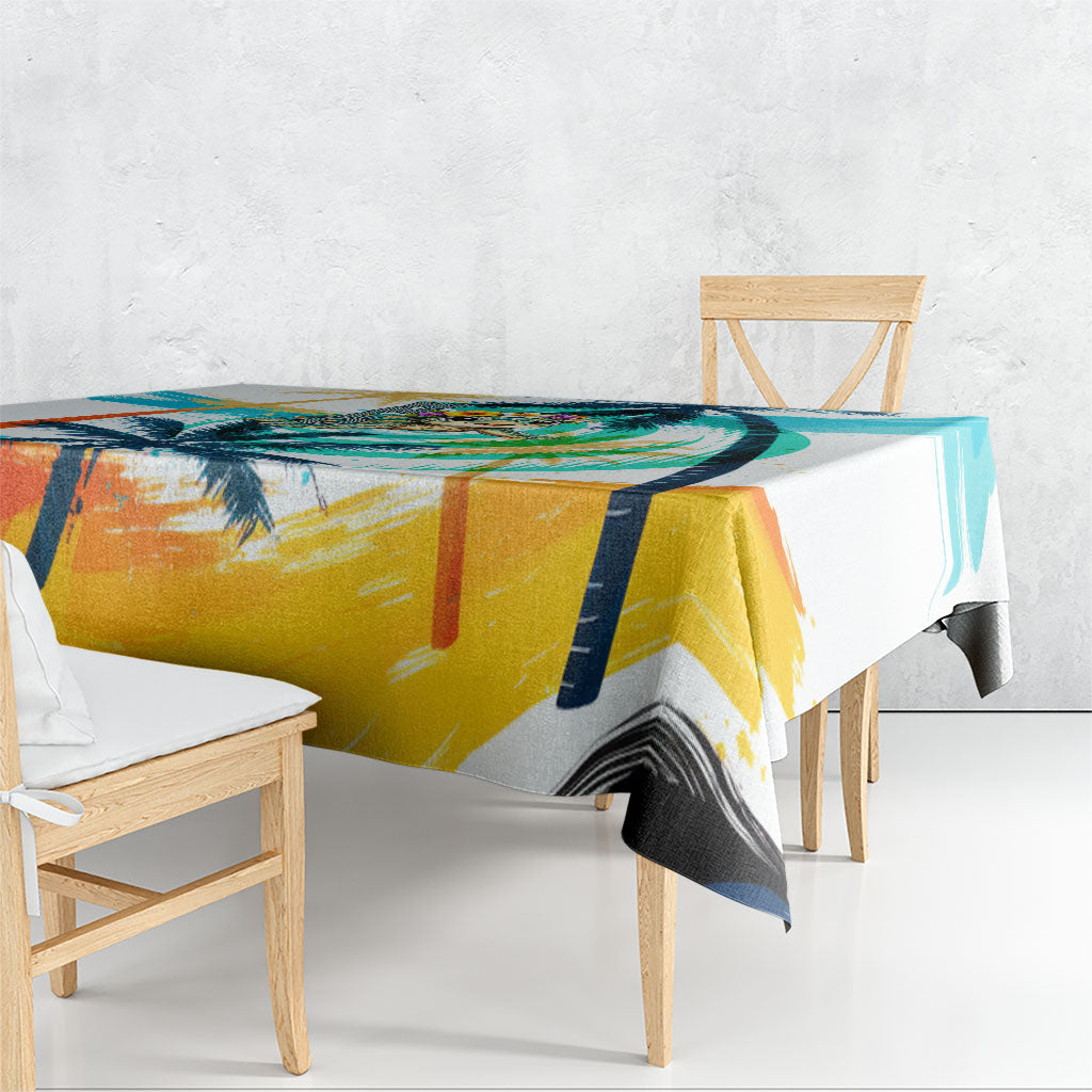 Hawaii Waimanalo Sea Turtle Tablecloth Cute Tropical Beach Aloha Spirit Cartoon