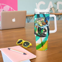 Hawaii Waimanalo Sea Turtle Tumbler With Handle Cute Tropical Beach Aloha Spirit Cartoon