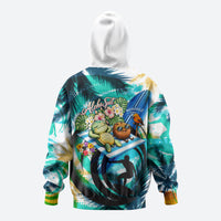 Hawaii Waimanalo Sea Turtle Zip Hoodie Cute Tropical Beach Aloha Spirit Cartoon