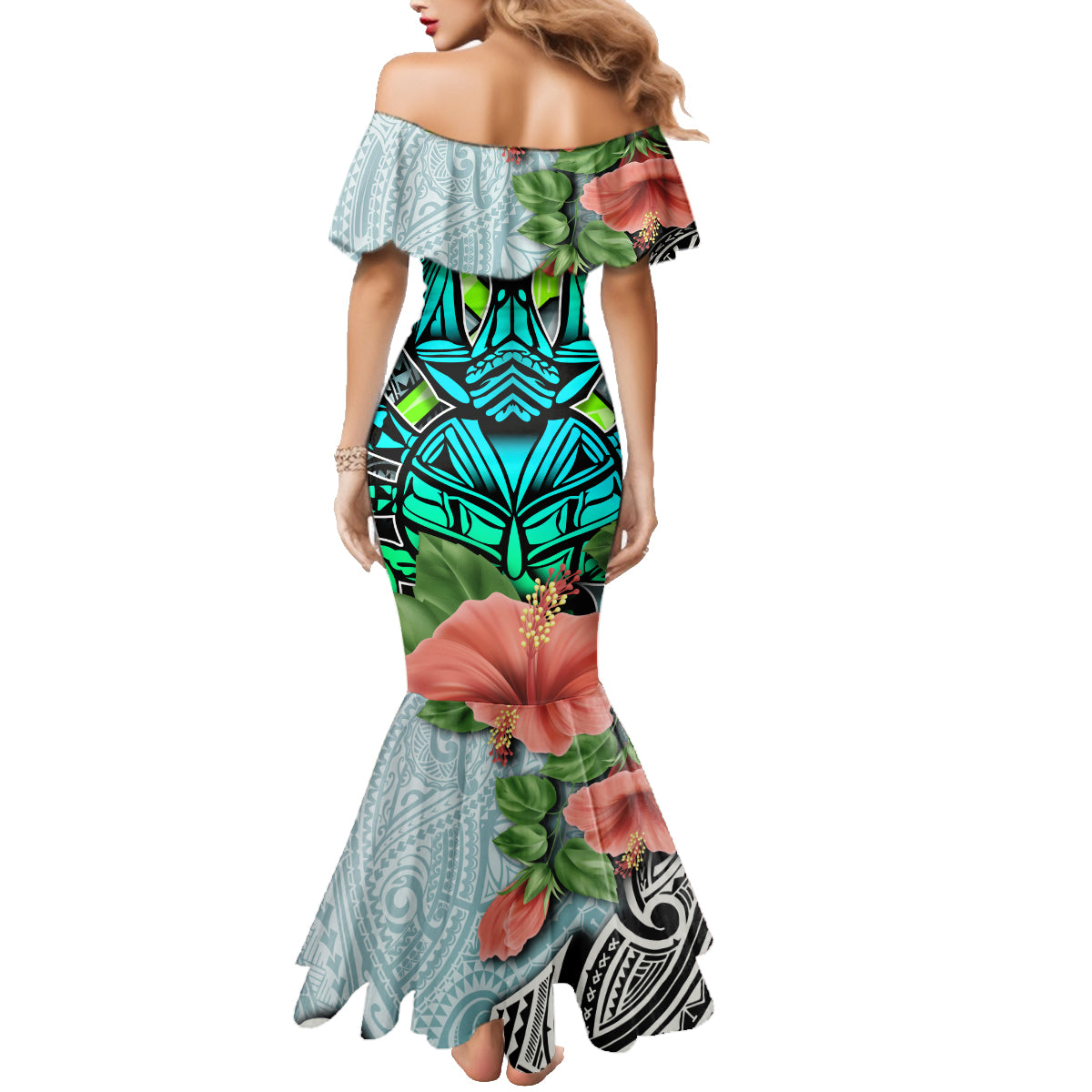 Polynesian Hawaii Family Matching Mermaid Dress and Hawaiian Shirt Kanaka with Crab Tribal tattoo TS04 - Polynesian Pride