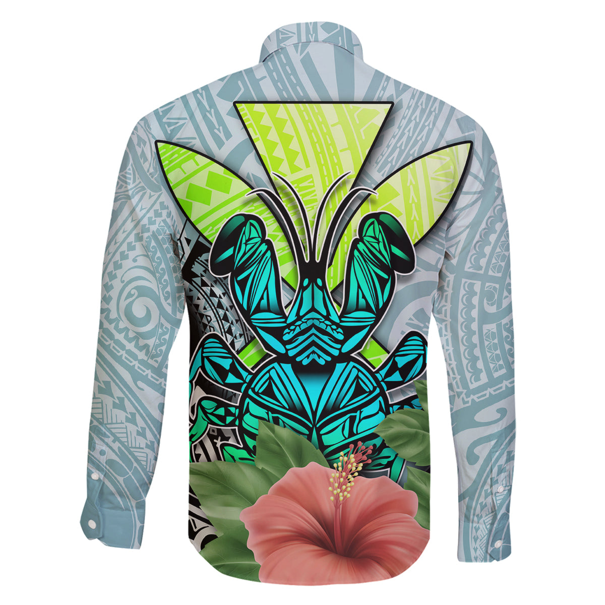 Polynesian Hawaii Family Matching Off Shoulder Long Sleeve Dress and Hawaiian Shirt Kanaka with Crab Tribal tattoo TS04 - Polynesian Pride