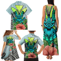 Polynesian Hawaii Family Matching Tank Maxi Dress and Hawaiian Shirt Kanaka with Crab Tribal tattoo TS04 - Polynesian Pride