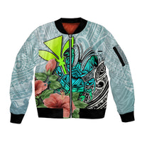 Polynesian Hawaii Sleeve Zip Bomber Jacket Kanaka with Crab Tribal tattoo TS04 Unisex Multicolor - Polynesian Pride