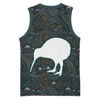New Zealand is Calling and I Must Go Basketball Jersey Kiwi Bird Silhouette