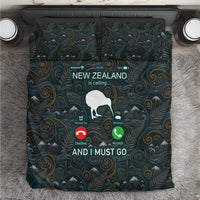 New Zealand is Calling and I Must Go Bedding Set Kiwi Bird Silhouette