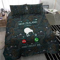 New Zealand is Calling and I Must Go Bedding Set Kiwi Bird Silhouette