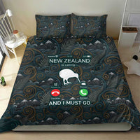 New Zealand is Calling and I Must Go Bedding Set Kiwi Bird Silhouette