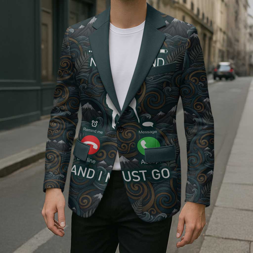 New Zealand is Calling and I Must Go Blazer Kiwi Bird Silhouette