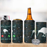 New Zealand is Calling and I Must Go 4 in 1 Can Cooler Tumbler Kiwi Bird Silhouette
