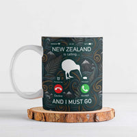 New Zealand is Calling and I Must Go Ceramic Mug Kiwi Bird Silhouette