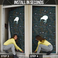 New Zealand is Calling and I Must Go Door Cover Kiwi Bird Silhouette