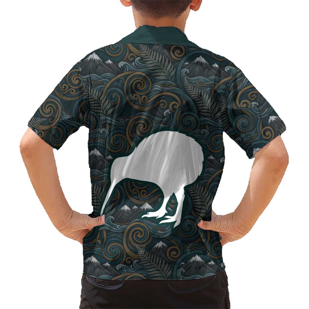 New Zealand is Calling and I Must Go Family Matching Long Sleeve Bodycon Dress and Hawaiian Shirt Kiwi Bird Silhouette TS04 - Polynesian Pride