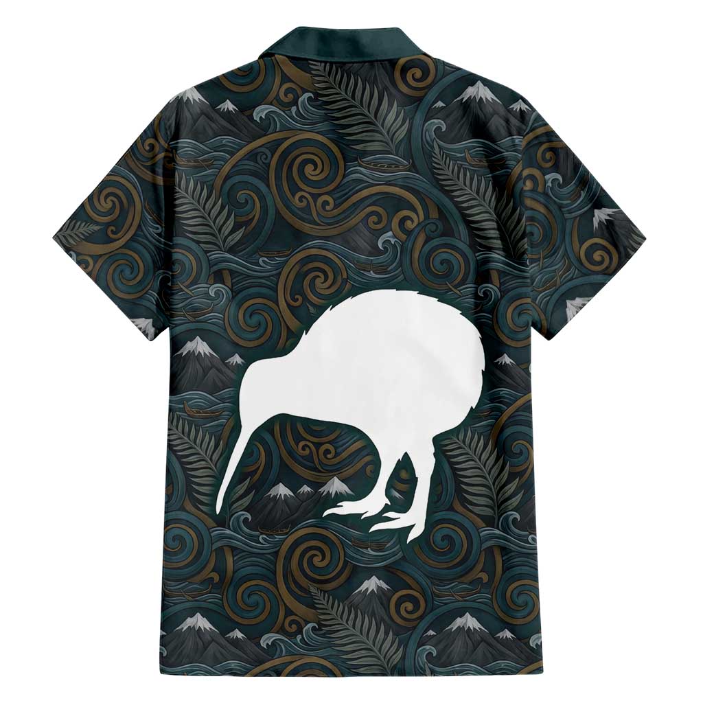 New Zealand is Calling and I Must Go Family Matching Off Shoulder Short Dress and Hawaiian Shirt Kiwi Bird Silhouette TS04 - Polynesian Pride