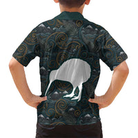 New Zealand is Calling and I Must Go Kid Hawaiian Shirt Kiwi Bird Silhouette