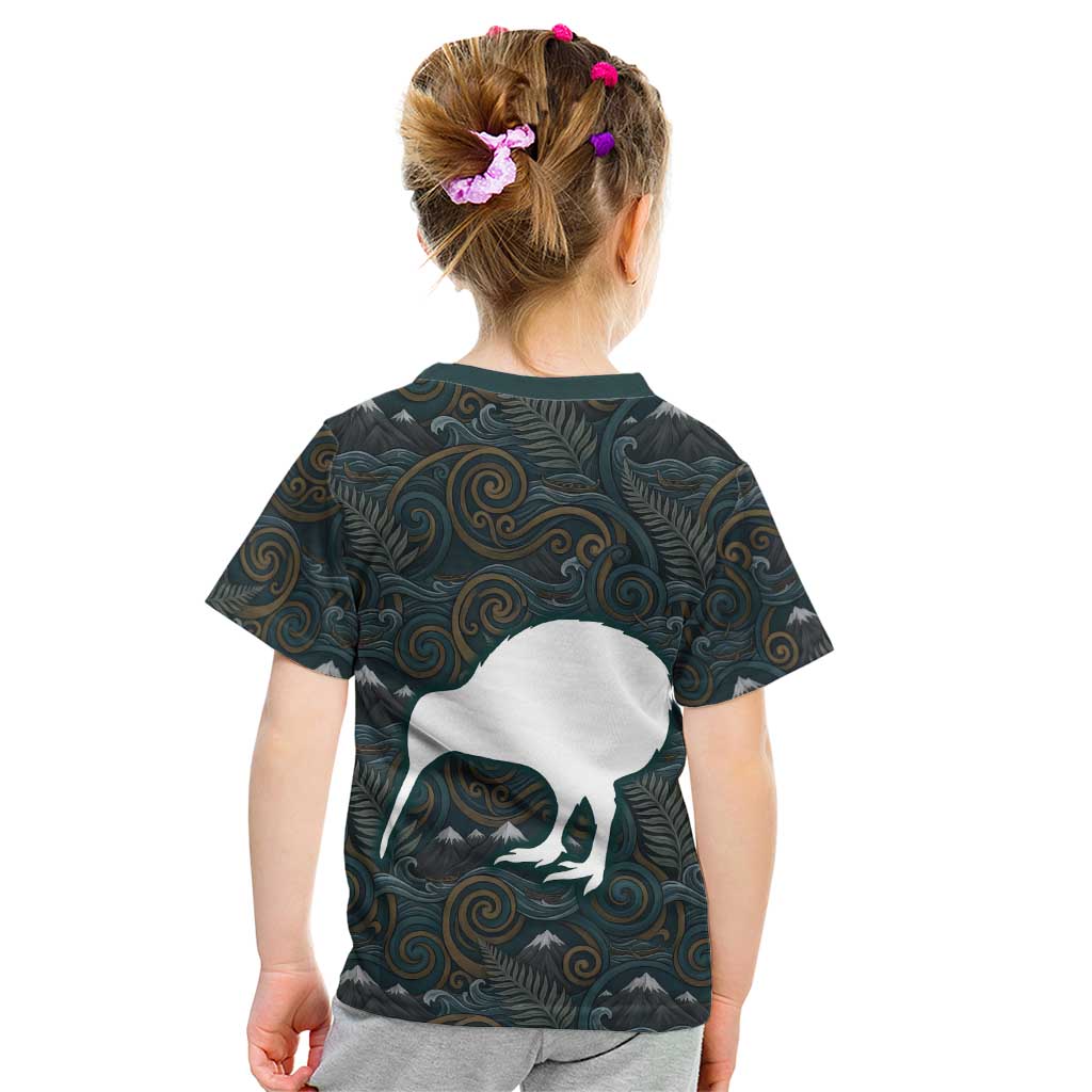 New Zealand is Calling and I Must Go Kid T Shirt Kiwi Bird Silhouette