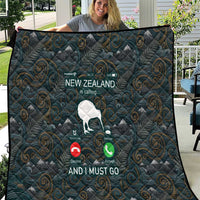 New Zealand is Calling and I Must Go Quilt Kiwi Bird Silhouette