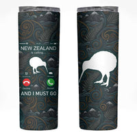 New Zealand is Calling and I Must Go Skinny Tumbler Kiwi Bird Silhouette