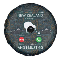 New Zealand is Calling and I Must Go Spare Tire Cover Kiwi Bird Silhouette