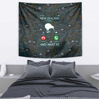 New Zealand is Calling and I Must Go Tapestry Kiwi Bird Silhouette