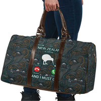 New Zealand is Calling and I Must Go Travel Bag Kiwi Bird Silhouette