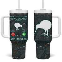 New Zealand is Calling and I Must Go Tumbler With Handle Kiwi Bird Silhouette