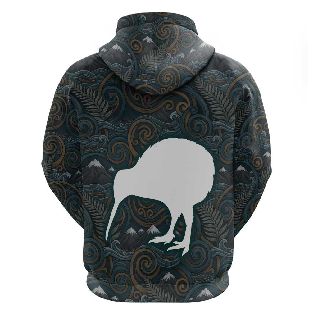 New Zealand is Calling and I Must Go Zip Hoodie Kiwi Bird Silhouette TS04 - Polynesian Pride