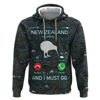 New Zealand is Calling and I Must Go Zip Hoodie Kiwi Bird Silhouette TS04 Pullover Hoodie Multicolor - Polynesian Pride