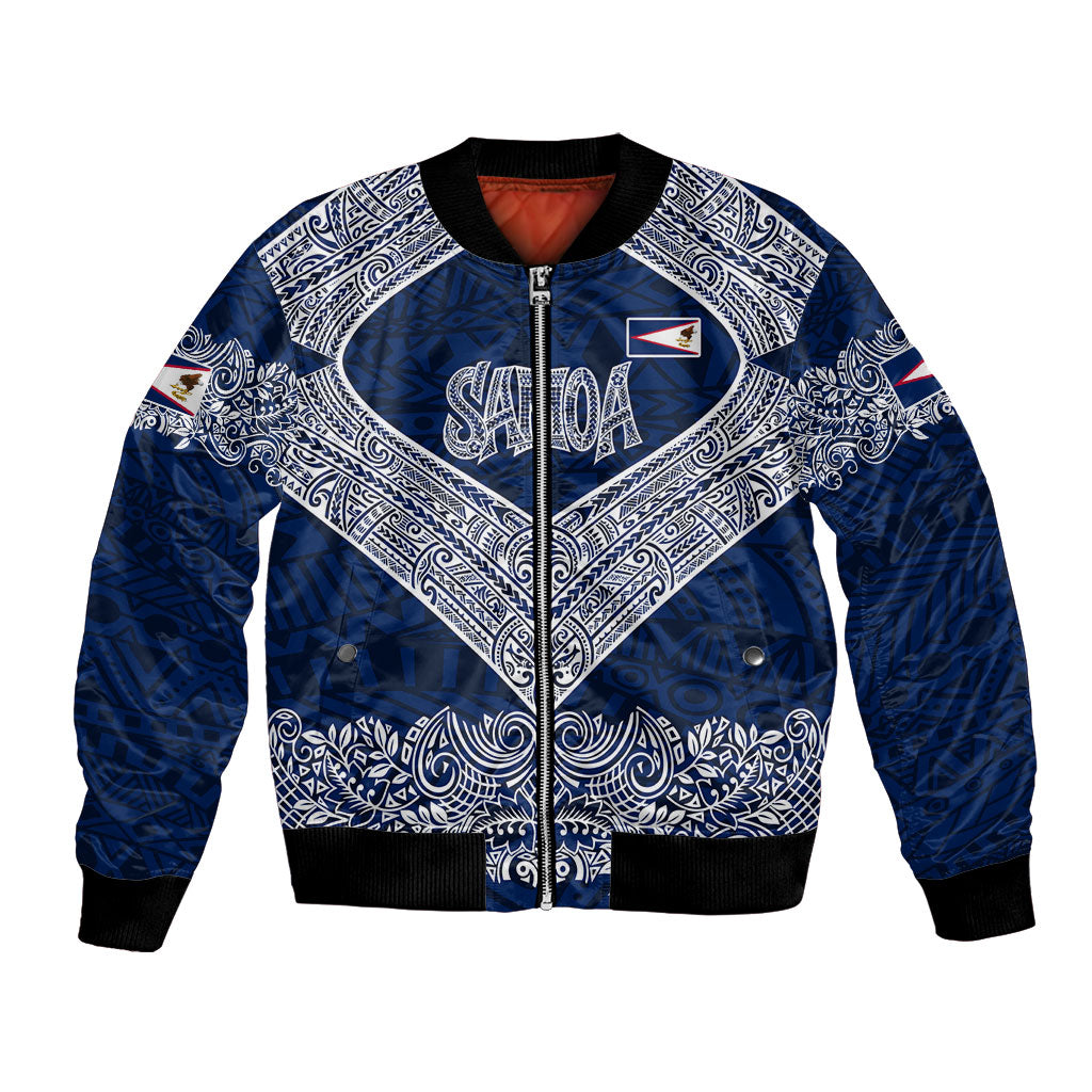 American Samoa Eagle Bomber Jacket Sea Turtle Traditional Polynesian Tribal Tattoo