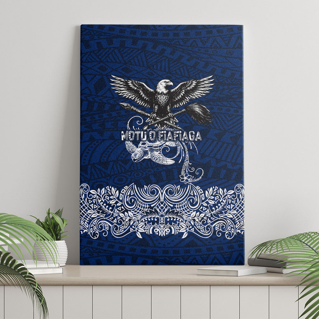 American Samoa Eagle Canvas Wall Art Sea Turtle Traditional Polynesian Tribal Tattoo