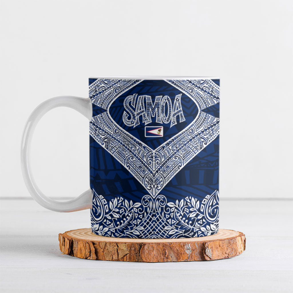 American Samoa Eagle Ceramic Mug Sea Turtle Traditional Polynesian Tribal Tattoo